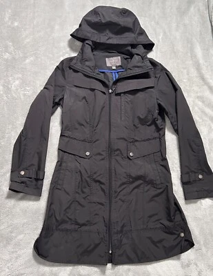 Cole Haan Rain Jacket Women Size Small Black Hood Adjustable Waist EC #0875 - Image 1 of 4