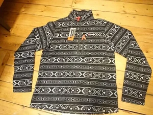 Berghaus Prism Trango Fleece Large Top Dean Street 90s Retro Patterned Black - Picture 1 of 11