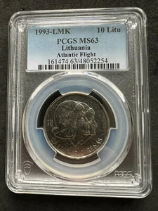 1993 Lithuania 10 Litu --- Flight Darius & Girenas -- PCGS MS 63 -- - Picture 1 of 2