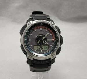 Casio Protrek PRW-5000 Solar Funk Armbanduhr Uhr Schwarz Silber Herren Gebraucht - Bild 1 von 7