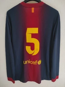 FC BARCELONA 2012-2013 dorsal 5 Match Worn camiseta shirt trikot maillot M - Picture 1 of 5