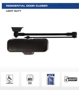 BRINKS COMMERCIAL BC4010 Light Duty BlackResidential Door Closer - Picture 1 of 5