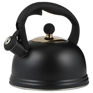 Stove Top Kettle Matte Black Stainless Steel Whistling 2 Litre Water Boiling Pot - Picture 1 of 1