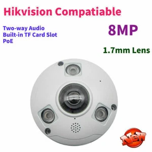 Hikvision Compatiable PoE IP/Network 8MP Fisheye Lens Camera In 2-Way Audio New - Picture 1 of 4