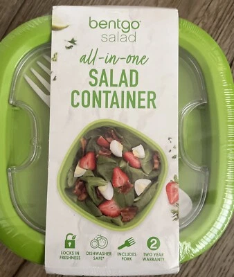 Bentgo 沙拉 - 可堆叠午餐容器带大号 54 盎司沙拉碗绿色 — 第 1/2 张图片