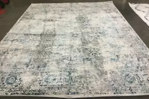 GREY / BLUE 9' X 12' Stained Rug, Reduced Price 1172658742 MDW583F-9 - Picture 1 of 4