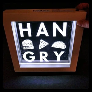 LETRERO ILUMINADO - ""HANGRY ""9"" X 9"" BATTRY O USB - Imagen 1 de 1
