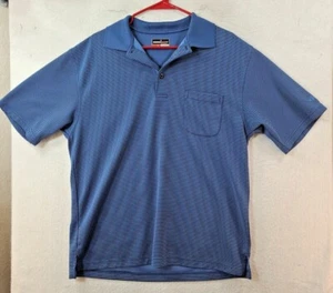 Grand Slam Blue Striped Lightweight Golf Polo Shirt Mens Large - Picture 1 of 8