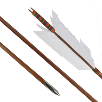 33" Bamboo Arrows 4'' Turkey Feathers Archery Longbow Recurve Bow Hunting Target - Image 1 of 4