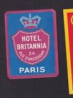 Ancienne    Étiquette De Bagage France  Bn150676  Hôtel   Britannia Paris