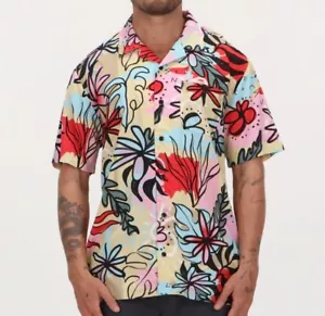 VOLCOM PURESTONE Men's S/S Woven Shirt - FOG - Large - NWT - Picture 1 of 4