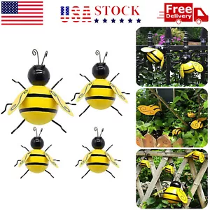 Decorative Metal Bumble Bee Garden Accents - Lawn Ornaments - Set of 4 - Picture 1 of 9