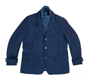 Marc New York Andrew Marc Men’s Large Wool Coat Removable Quilted Bib Navy - Picture 1 of 9