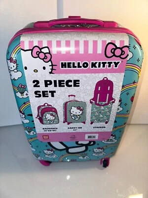 Ful Hello Kitty 21" carry on luggage with 12x9x4 back pack, Stacked. - Image 1 of 4
