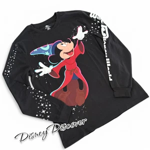 Disney Parks Shirt Long Sleeve 2025 WDW Sorcerer Mickey Black New Size S - Picture 1 of 5