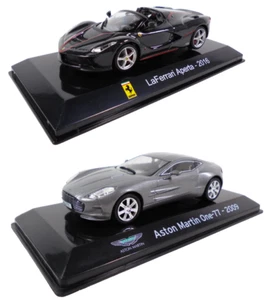 Set 2 Model cars Ferrari + Aston Martin 1:43 IXO Salvat Supercars Diecast SL45 - Picture 1 of 4