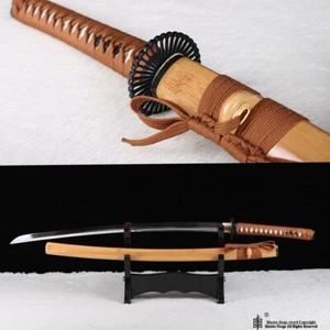 Hand Forged UNOKUBI-ZUKURI Japanese Samurai Katana Sword 9260 Spring Steel Sharp - Picture 1 of 15