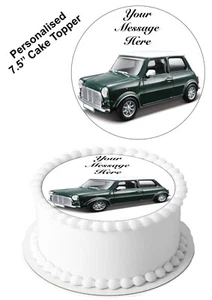 PERSONALISIERTER Tortenaufleger Classic Mini Auto Essbar Glasur Blatt für 7-8" Kreis - Bild 1 von 9