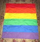 Rainbow Throw, Baby Lap Blanket, Gay Pride Picnic, Homemade Tacked, Flannel back