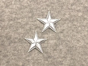 2 Silver Stars Embroidery Iron On Patch Sky Space Spark Glamorous 4.5 x 4.5 cm - Picture 1 of 4