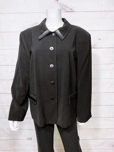 Jones New York Womens Blazer Size 22W Black Button Up Lined Pockets Long Sleeve - Picture 1 of 8