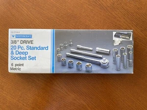 VINTAGE MASTERCRAFT STECKSCHLÜSSELSATZ VERSIEGELTER ZUSTAND 3/8 METRISCH 20-TEILIG METALLGEHÄUSE  - Bild 1 von 4