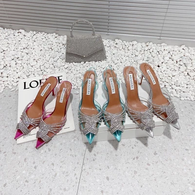 AQ Transparent sandals pointy heels for women - Image 1 of 4