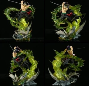 30cm Anime One Piece Roronoa Zoro 2 Heads PVC Figure Statue Model with Led Light - Picture 1 of 8