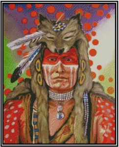 Native American Indian Worrier Counted Cross Stitch Chart No. 21-153 - Picture 1 of 1