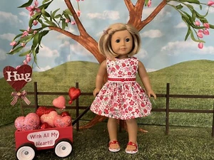 Valentine’s Day Dress Made To Fit 18 Inch Doll Like American Girl Doll - Picture 1 of 8