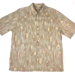Kahala 1936 Herren XL braun hawaiianisches Shirt Tiki-Druck kurzärmelig geknöpft - Bild 1 von 14