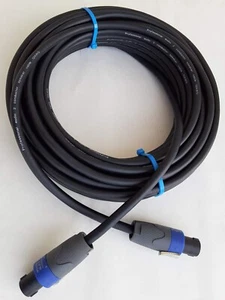 Cable de altavoz de audio profesional SpeakOn 2 conductores 12 AWG de 50 pies hecho en Estados Unidos con cable de altavoz de audio profesional NeutrikNL4FX para DJs - Imagen 1 de 3