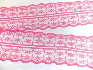 Spitze Spitzenbordüre Spitzenborte Wäschespitze 1m rosa 45 mm breit - Picture 1 of 2