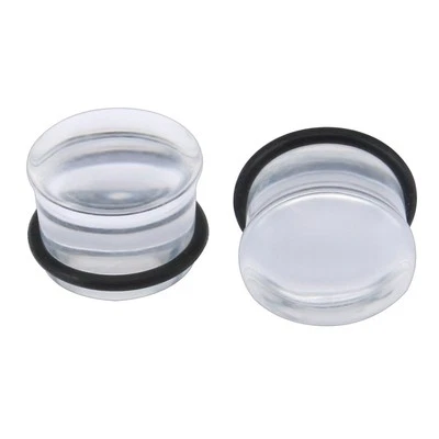 1 par de medidores de oreja de vidrio para hongos tapón de sola llamarada lóbulo de la oreja piercing de estiramiento Foto 1 de 4