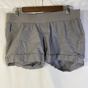 MOTHERHOOD gray cotton blend elastic waist pull on maternity shorts M - Picture 1 of 15