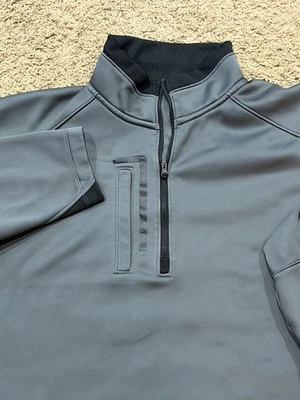 Ogio Pullover Performance Men's XL Gray/Green 1/4 Zip Fleece Lined Soft Shell - Image 1 of 4
