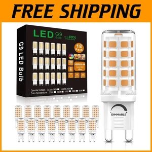 Dimmable G9 LED Bulbs 40W Equivalent - Soft White 2700K, 18 Pack for Chandeliers - Picture 1 of 8