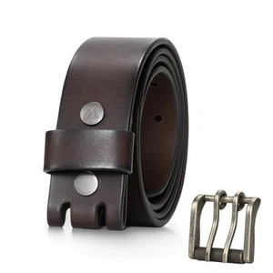 Genuine Leather Belt for Men, 38mm Casual Belt with Removable Double-Prong Ro... - Picture 1 of 7