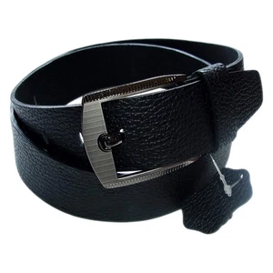 QHA Mens Black Real Leather Belt Real Cowhide Heavy Duty 38mm Wide G13 - Picture 1 of 8