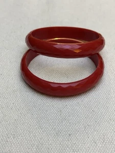 Vintage Red Plastic Bracelets READ DESCRIPTION - Picture 1 of 5
