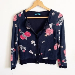 Alice & Olivia Y2K beaded rose floral print Cardigan sweater size small - Picture 1 of 6