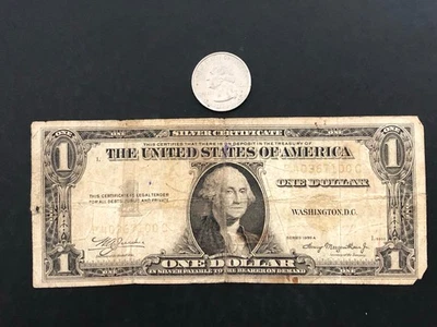1935 A Washington $1 certificado de prata dos Estados Unidos - circulado - Imagem 1 de 2