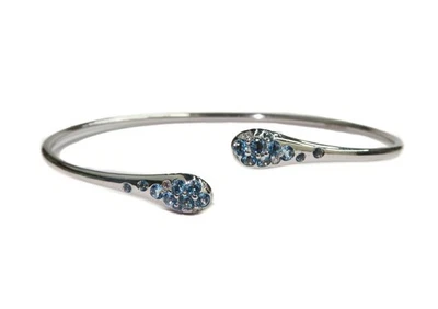 Brazalete italiano de oro blanco 750 Ombre Via Fiori Scuri topacio azul diamante Foto 1 de 4