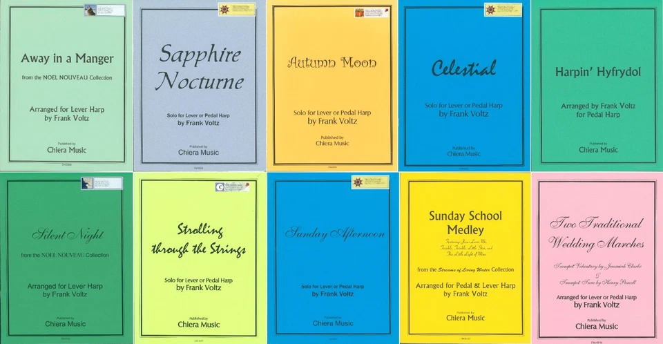 Lote de 10 Partituras Arpa Voltz Arpa Chiera Boda Marzo Noche Silenciosa Foto 1 de 4