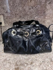 Borsa FRANCESCO BIASIA grande top in pelle nera + vitello Dbl Top Zip Bag - Foto 1 di 13