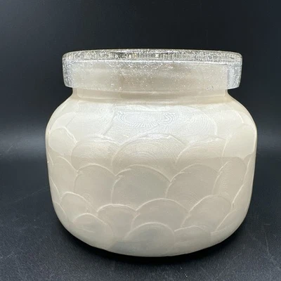 Anthropologie Capri Blue Volcano Capiz Shell Tarro Vela Tapa de Vidrio Dorado 19 Oz Foto 1 de 4