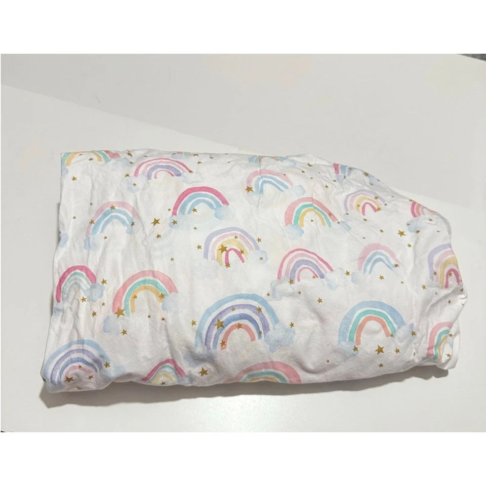 Sábana Ajustable Pottery Barn Niños Estrellas Arco Iris Talla Doble Algodón Niñas Ropa de Cama Foto 1 de 4