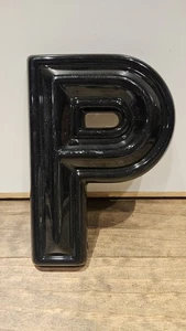 Vintage Gemini Black SLOTTED Plastic Marquee Letter "P" For Signs Theater 8.5"  - Picture 1 of 8