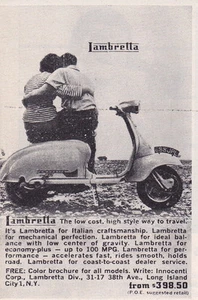 1961 LAMBRETTA SCOOTER ~ VERY RARE SMALLER ORIGINAL AD - Imagen 1 de 1
