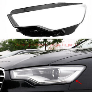 Left Side Headlight Clear Lens Cover + Glue For Audi A6 S6 2012-2015